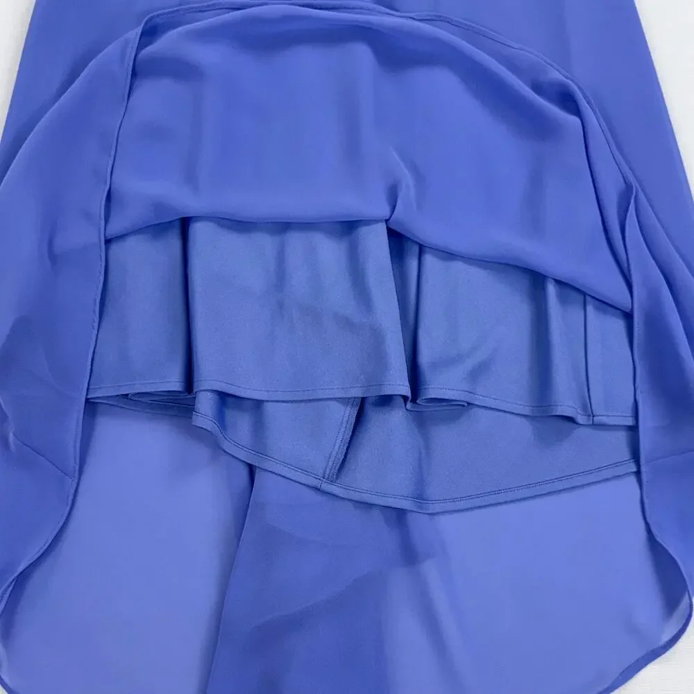 S.L. Fashions Vintage 90s Whimsy Drape Ruffle Slip Dress Women's  8 Blue - Picture 8 of 16